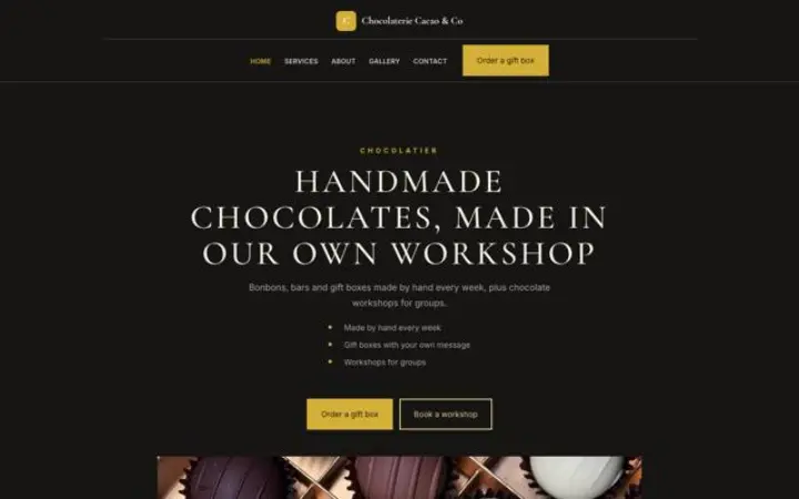Website para chocolataria