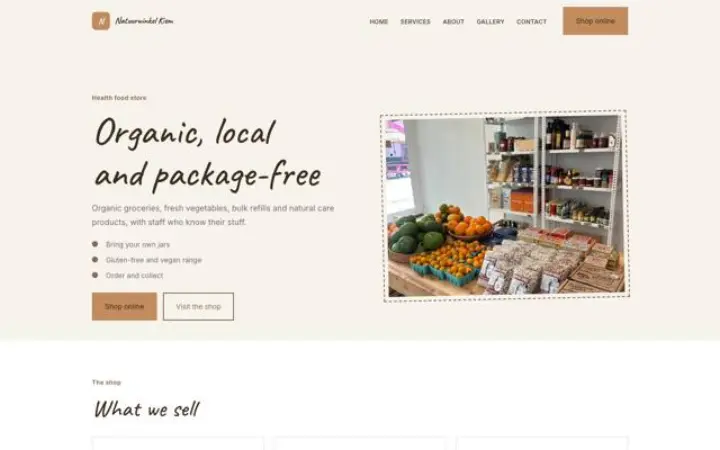 Website para produtos naturais