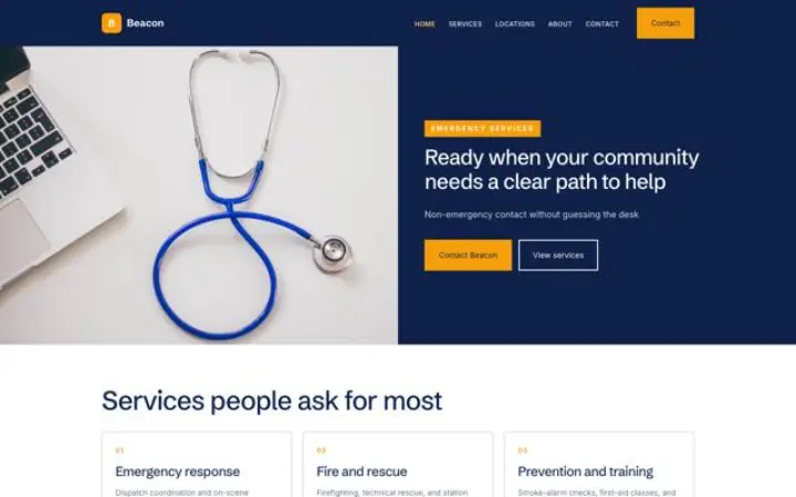 Website para serviços de emergência