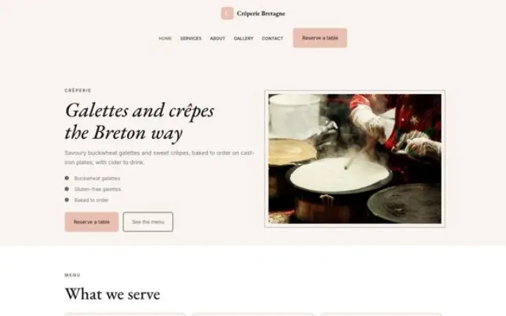 Website para crêperie