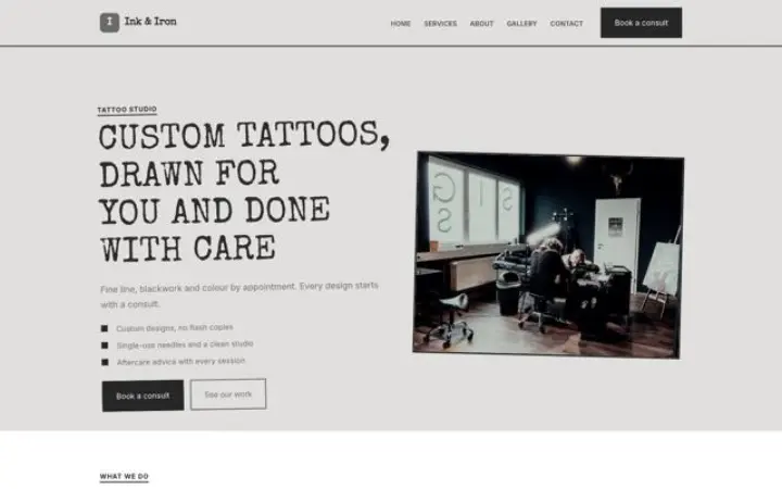 Website para estúdio de tatuagem