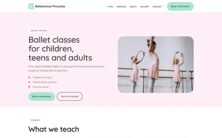 Website para escola de ballet