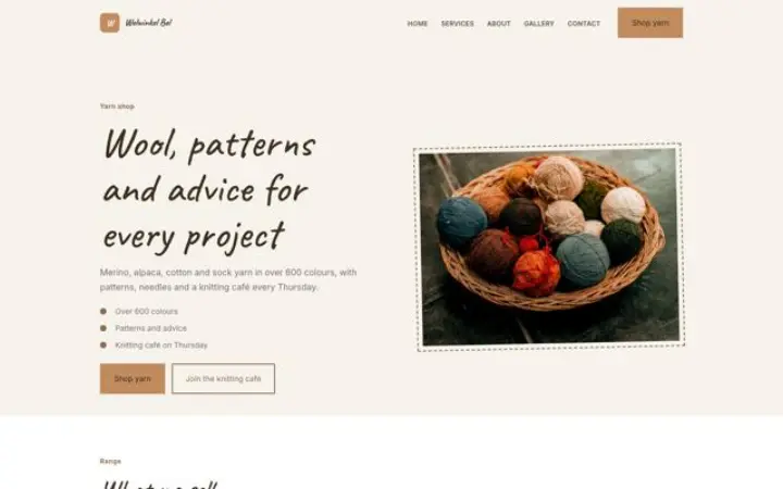 Website para loja de lãs