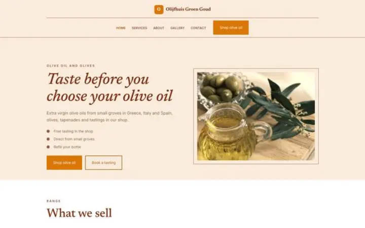 Website para loja de azeite