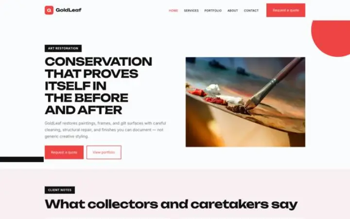 Website para restauro de arte