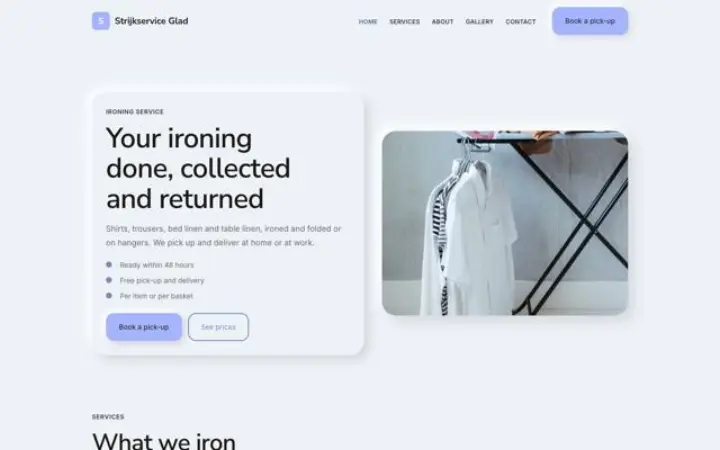 Website para serviço de engomadoria