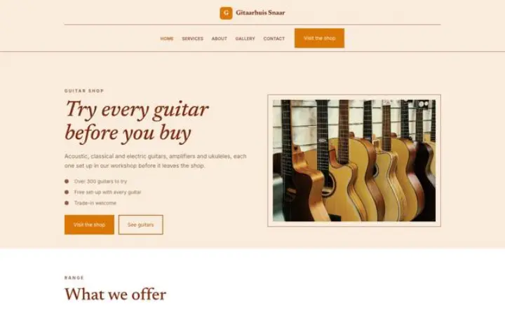 Website para loja de guitarras