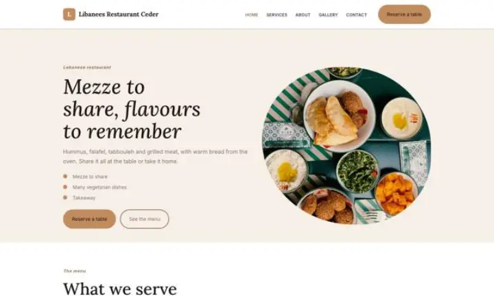 Website para restaurante libanês