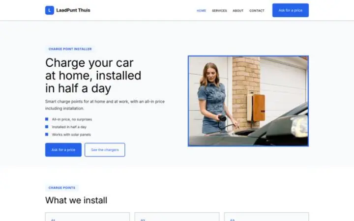Website para instalação de carregadores
