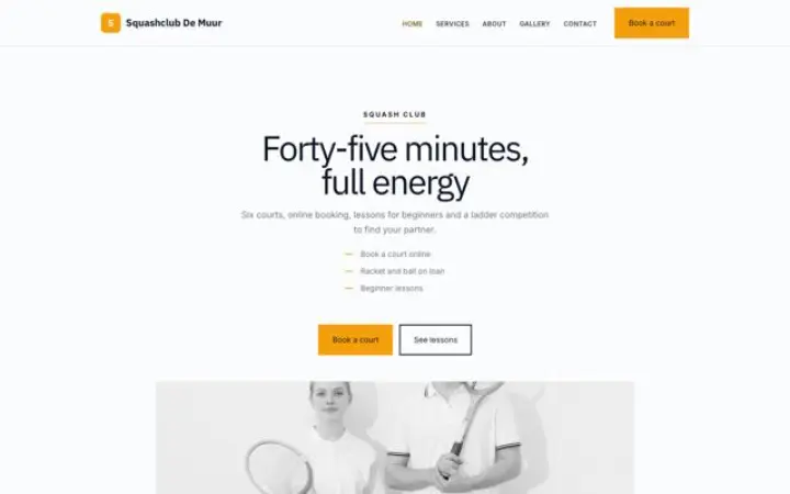 Website para clube de squash