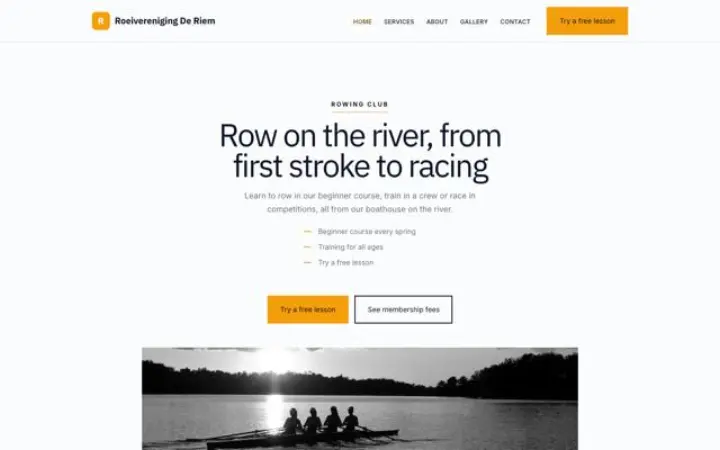 Website para clube de remo