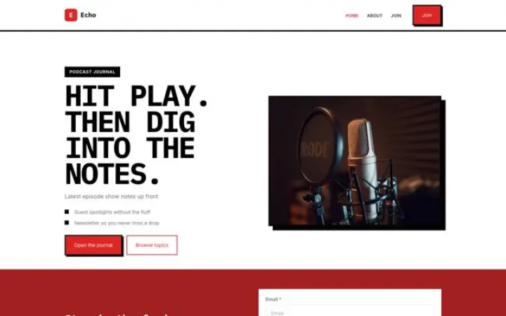 Website para podcast
