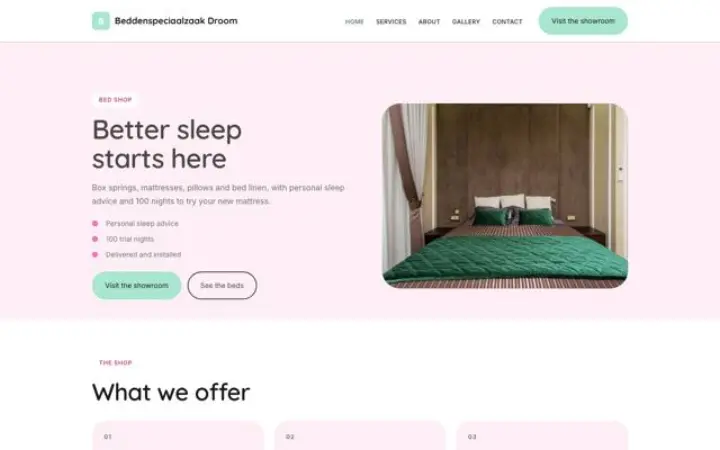 Website para loja de camas