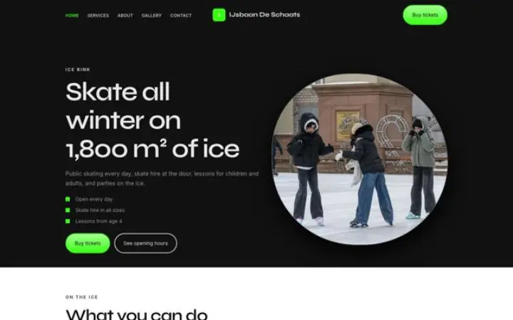 Website para pista de gelo