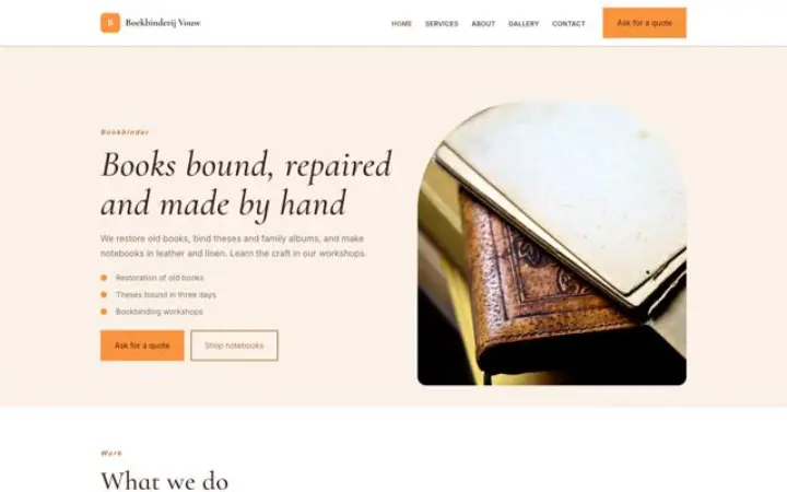 Website para encadernação