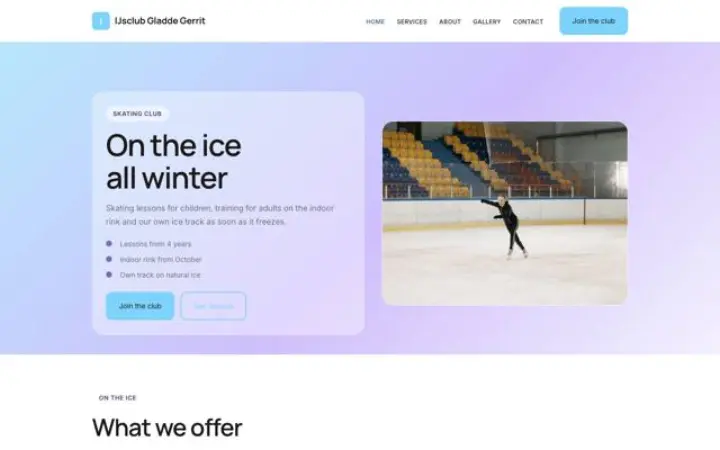 Website para clube de patinagem