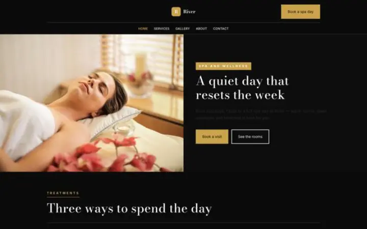 Website para spa e bem-estar