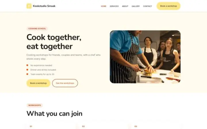 Website para escola de cozinha