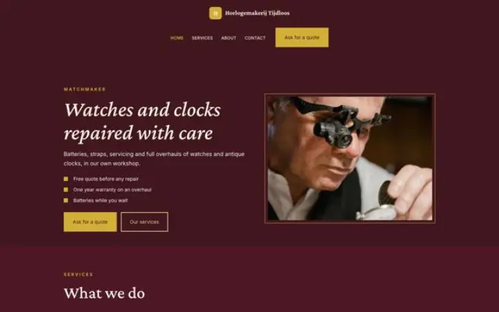 Website para relojoaria