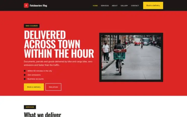 Website para estafetas de bicicleta