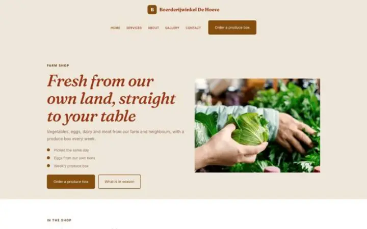 Website para loja da quinta