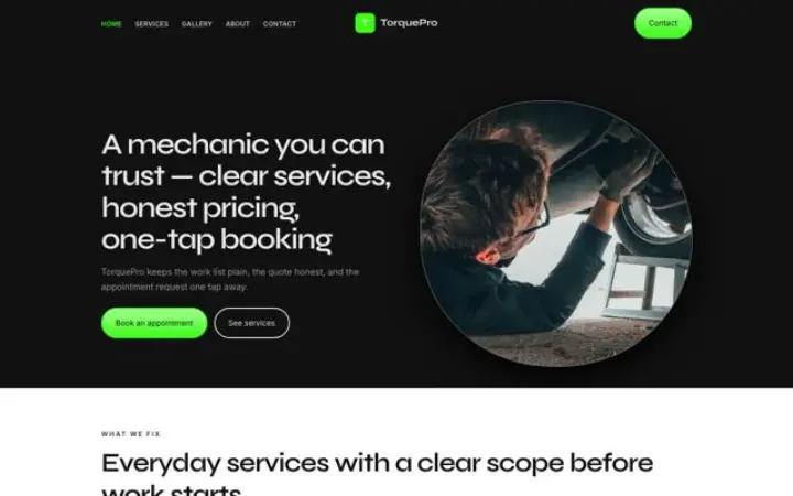 Website para oficina automóvel