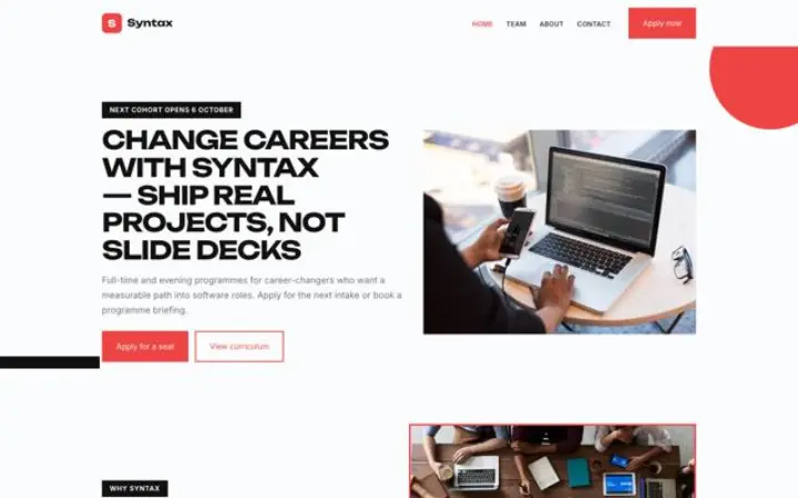 Exemplo do tema Syntax para bootcamp de programação