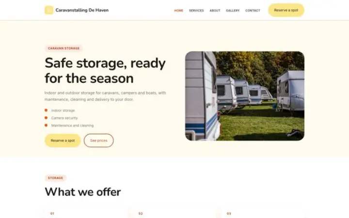 Website para parqueamento de caravanas
