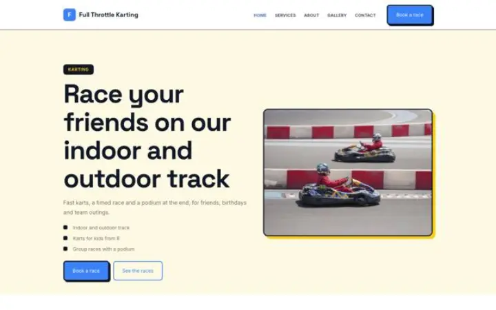 Website para pista de karting