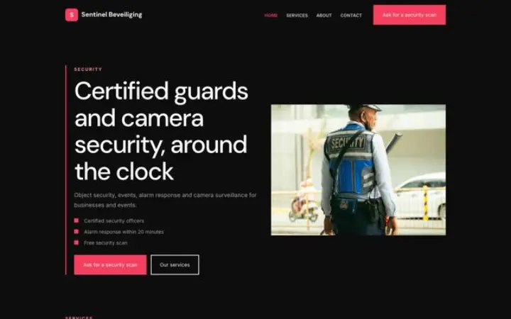Website para empresa de segurança