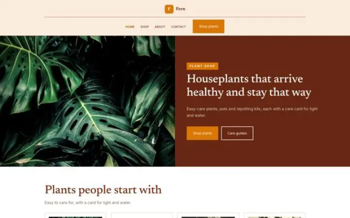 Website para loja de plantas