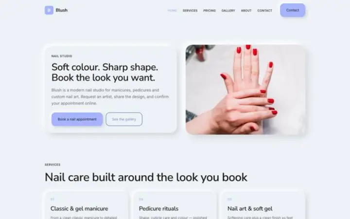 Website para estúdio de unhas