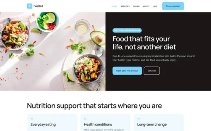 Website para nutrição