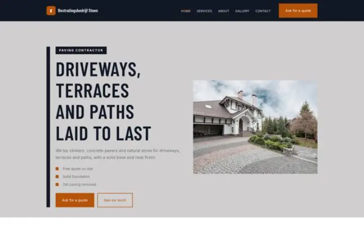 Website para empresa de pavimentos