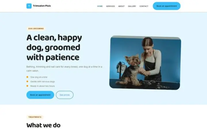 Website para tosquia canina