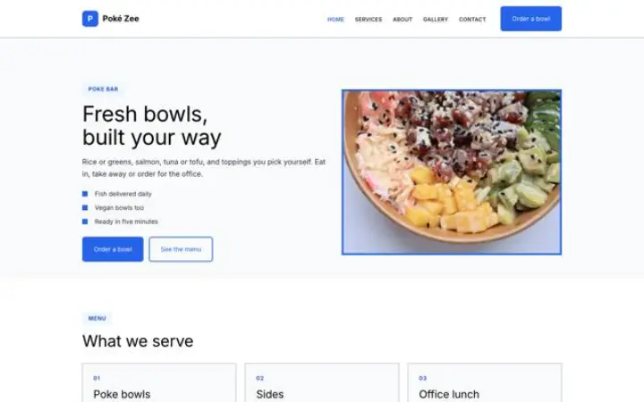 Website para poke bar