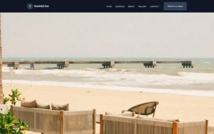 Website para beach club