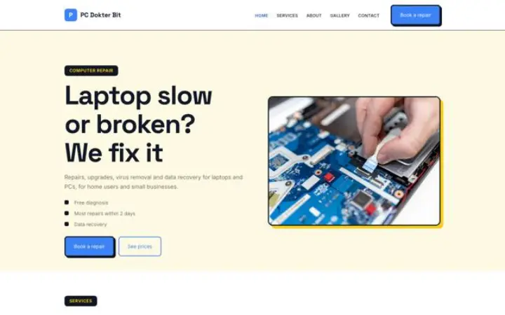Website para reparação de computadores