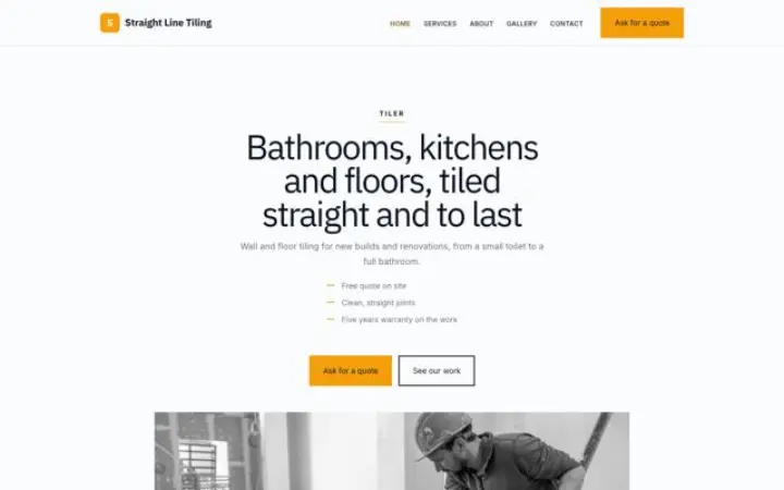 Website para ladrilhos e assentamento