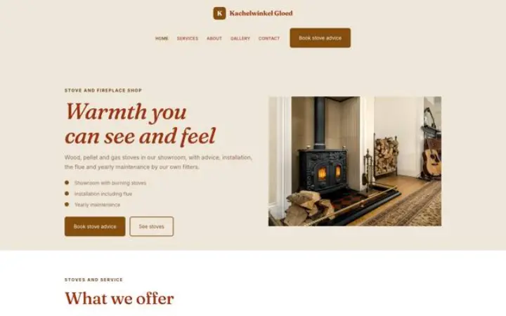 Website para loja de salamandras e lareiras