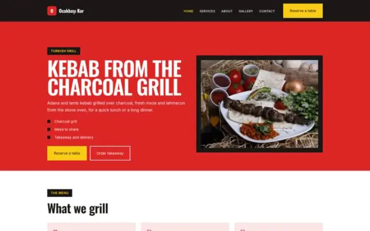Website para grelhados turcos
