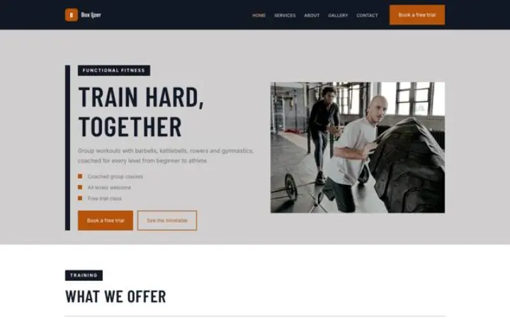 Website para ginásio de treino funcional