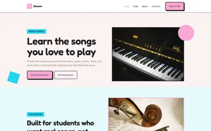 Website para escola de música