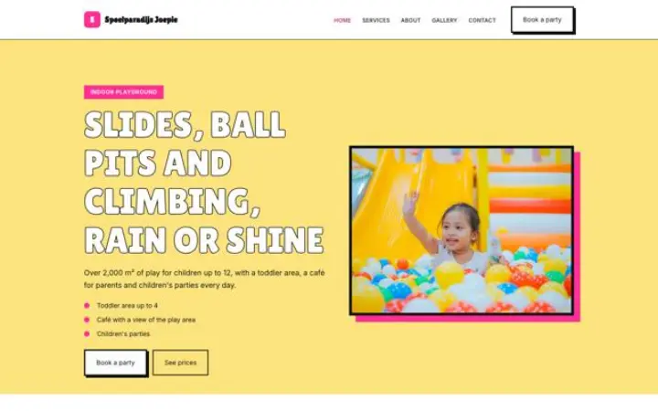 Website para parque infantil coberto