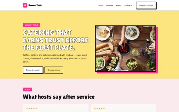 Website para catering